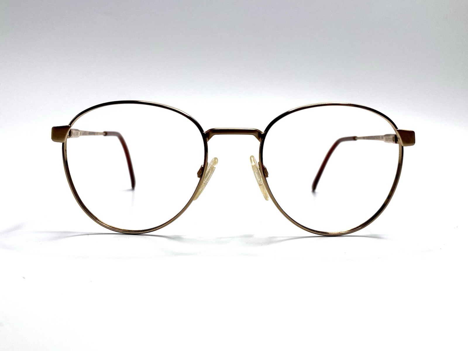 New Safilo Matte Gold Tortoise Titanium Oval Glasses Italy NU6 56 20 145