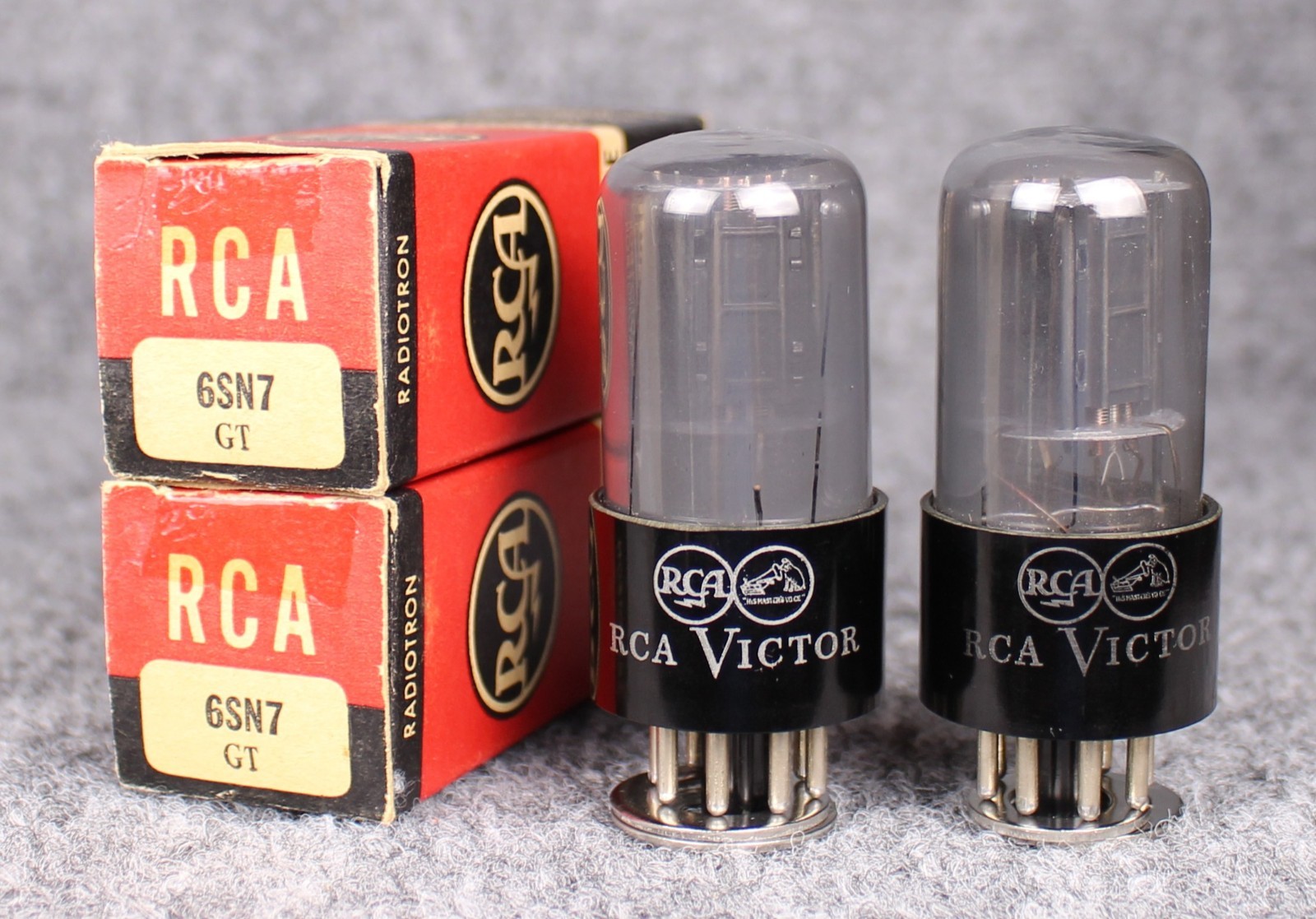 (2) ANOS/NIB RCA 6SN7 GT Smoked Glass Tubes ~ MATCHED PAIR ~ Test @ 122%+