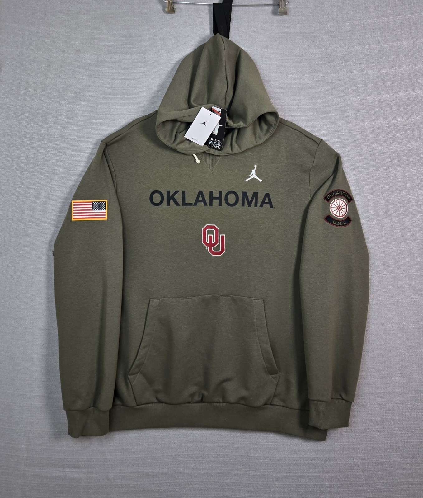 Nike Air Jordan Oklahoma Sooners Hoodie 3XL Men Green Military Appreciation 2025 Nike Air Jordan Oklahoma Sooners Hoodie 3XL Men Green Military Appreciation 2025