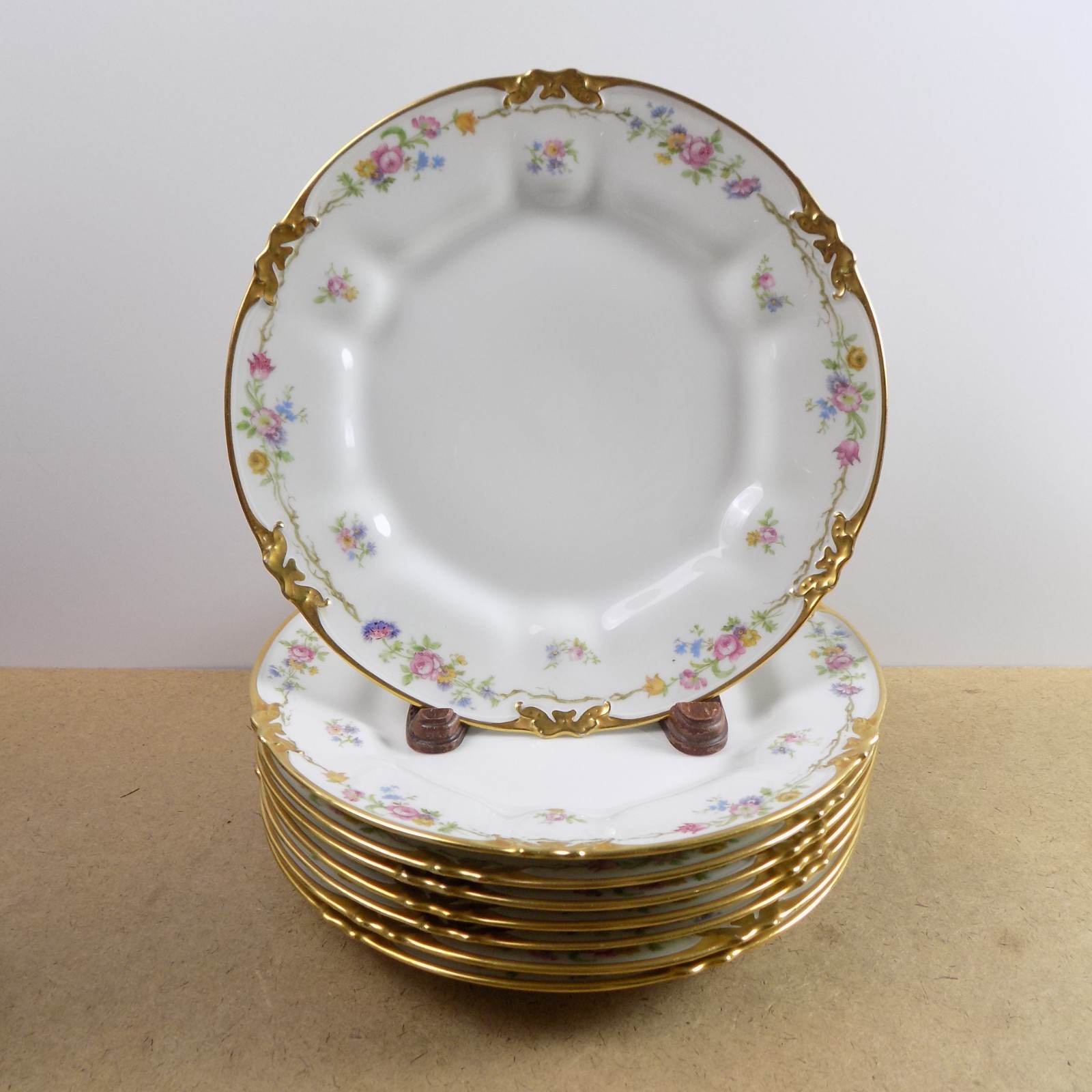 8 GDA Chas Field Haviland Limoges Porcelain Dinner Plates 9.75 8 GDA Chas Field Haviland Limoges Porcelain Dinner Plates 9.75