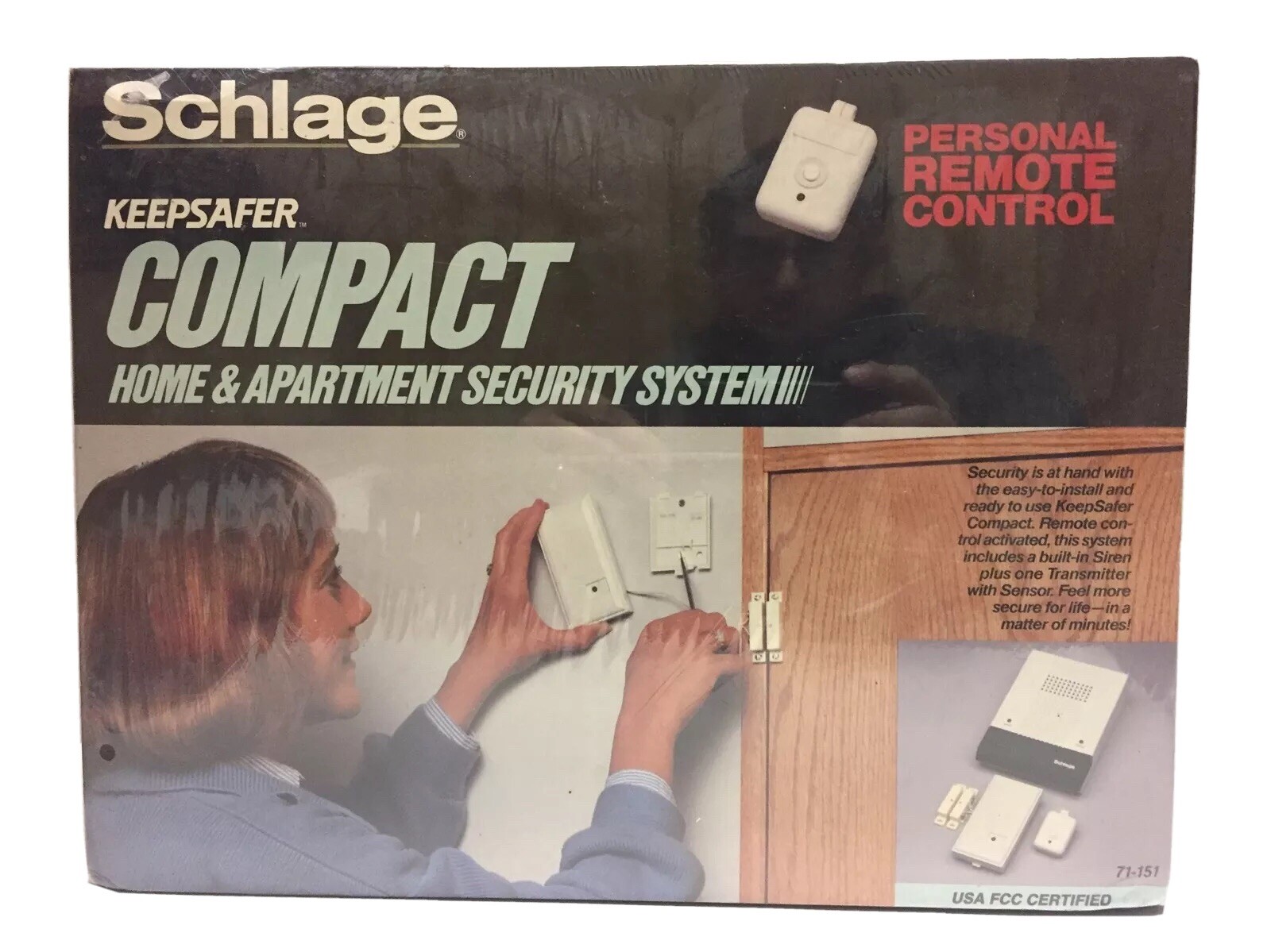 Schlage Keepsafer Compact Home & Apartment Security System w/ Remote 71-151