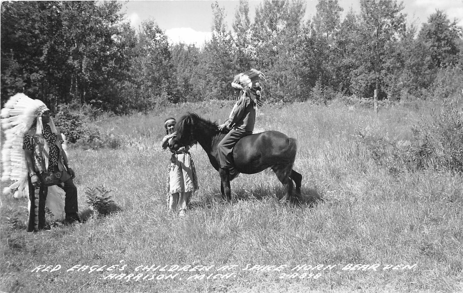 H32/ Harrison Michigan RPPC Postcard c40s Spikehorn Black Bear Den Indians 12 H32/ Harrison Michigan RPPC Postcard c40s Spikehorn Black Bear Den Indians 12