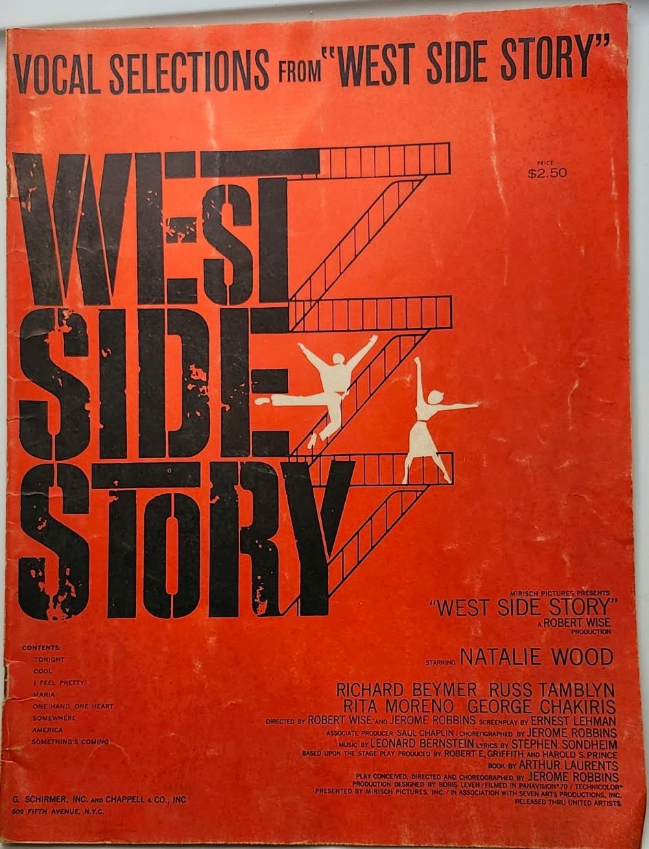 Vintage 1957 Sheet Music Vocal Selections from West Side Story 8 Songs