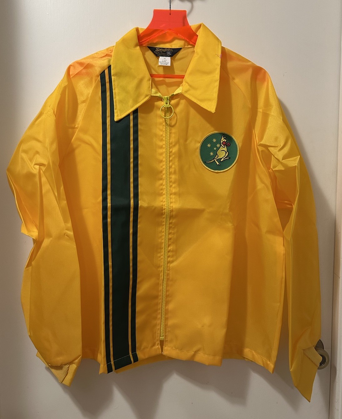 Vintage NOS 1970s Racing Style Nylon Windbreaker Jacket, Aussie Patch, size XL Vintage NOS 1970s Racing Style Nylon Windbreaker Jacket, Aussie Patch, size XL
