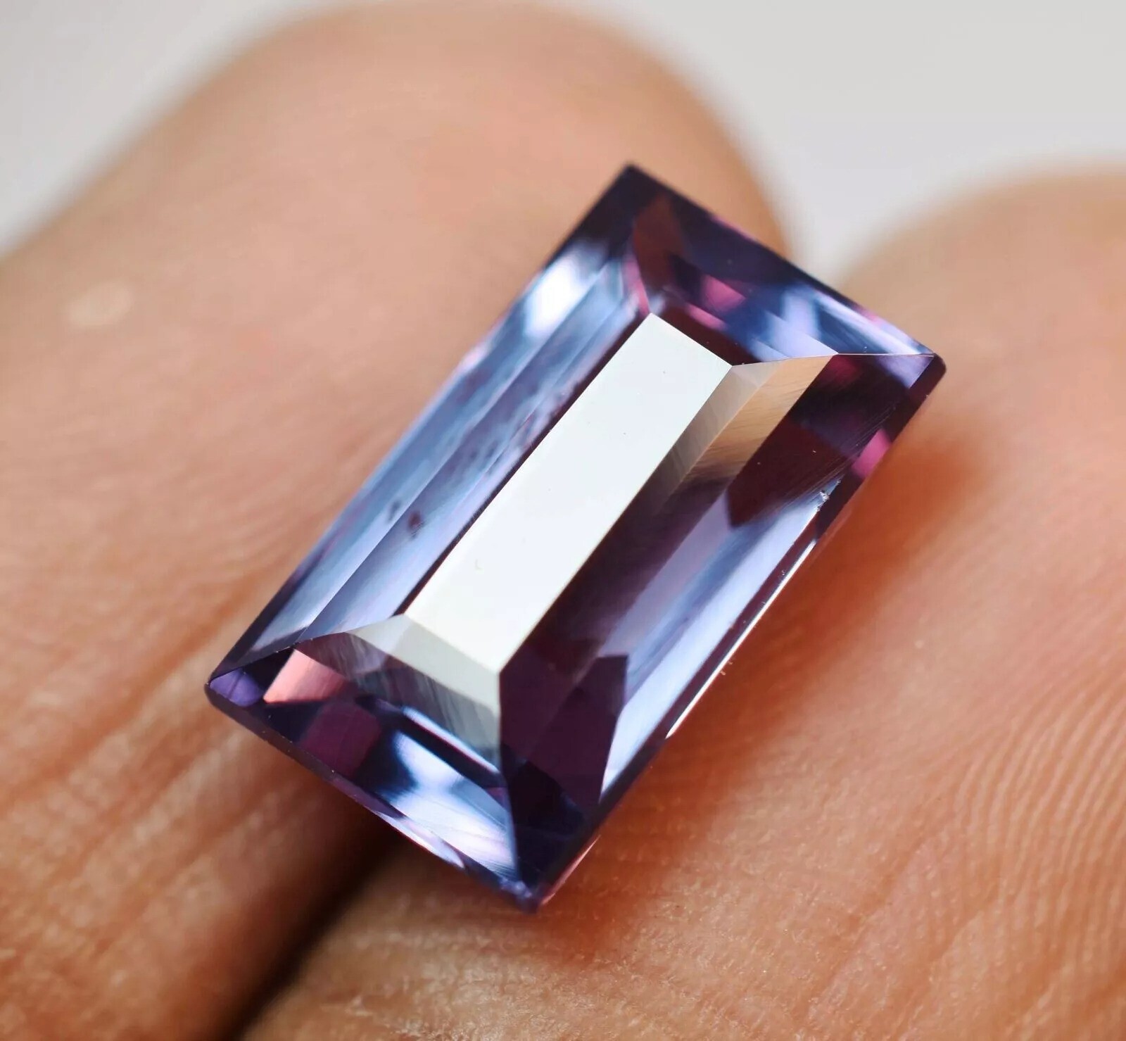 12 Ct Natural Color Change Alexandrite Emerald Cut Rare Certified Loose Gemstone