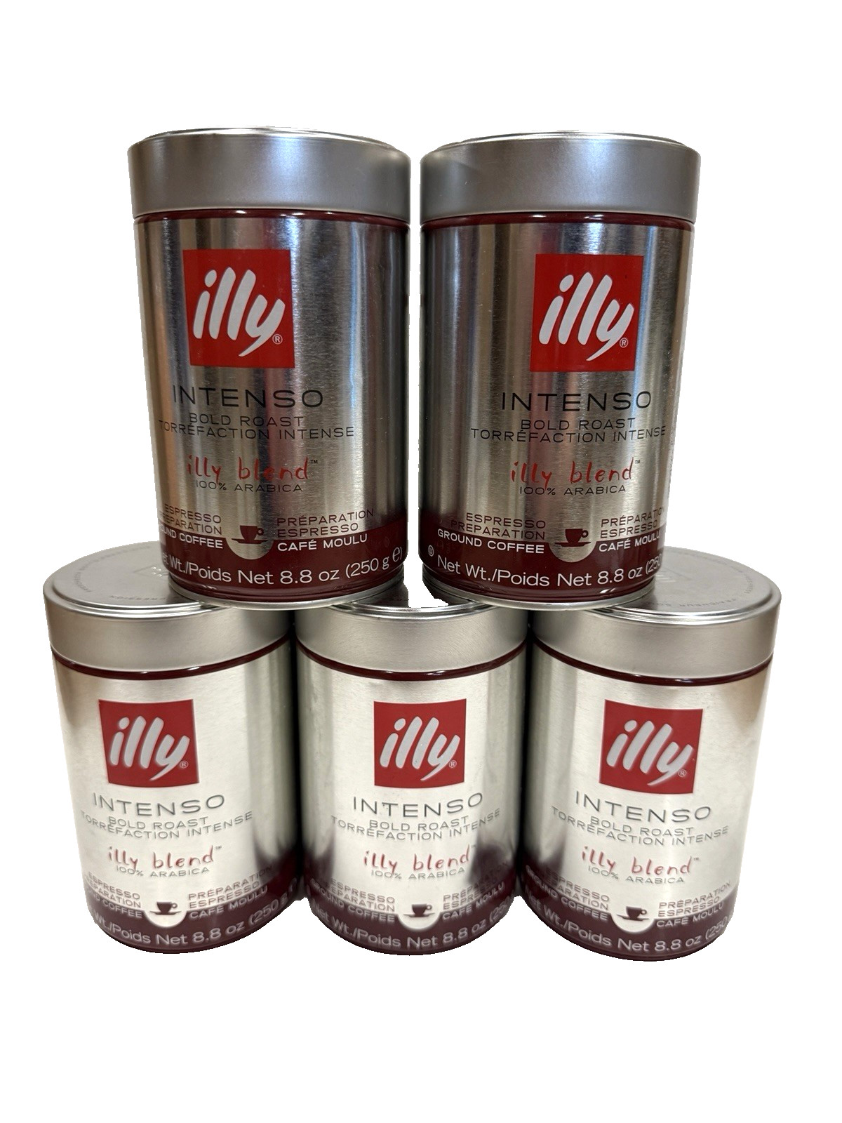 5 PACK iLLY Ground Coffee Bold Roast Espresso Intenso BB 06/2027 8.8 OZ 5 PACK iLLY Ground Coffee Bold Roast Espresso Intenso BB 06/2027 8.8 OZ