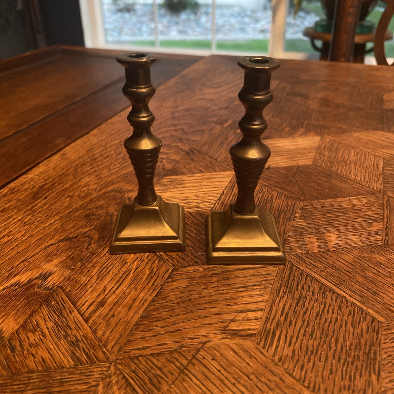 Vintage Pair of Miniature Brass Candlesticks Vintage Pair of Miniature Brass Candlesticks