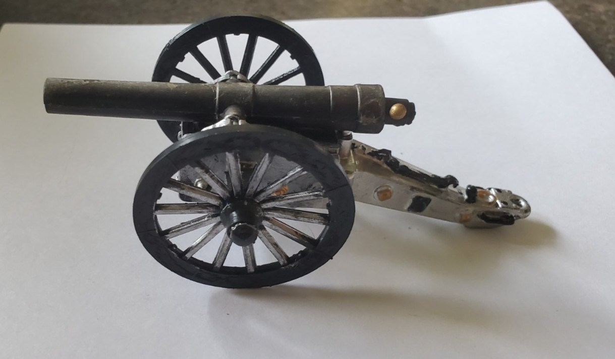 Vintage Miniature Civil War Cannon Replica, Silver and Grey 4.25 Inches Vintage Miniature Civil War Cannon Replica, Silver and Grey 4.25 Inches