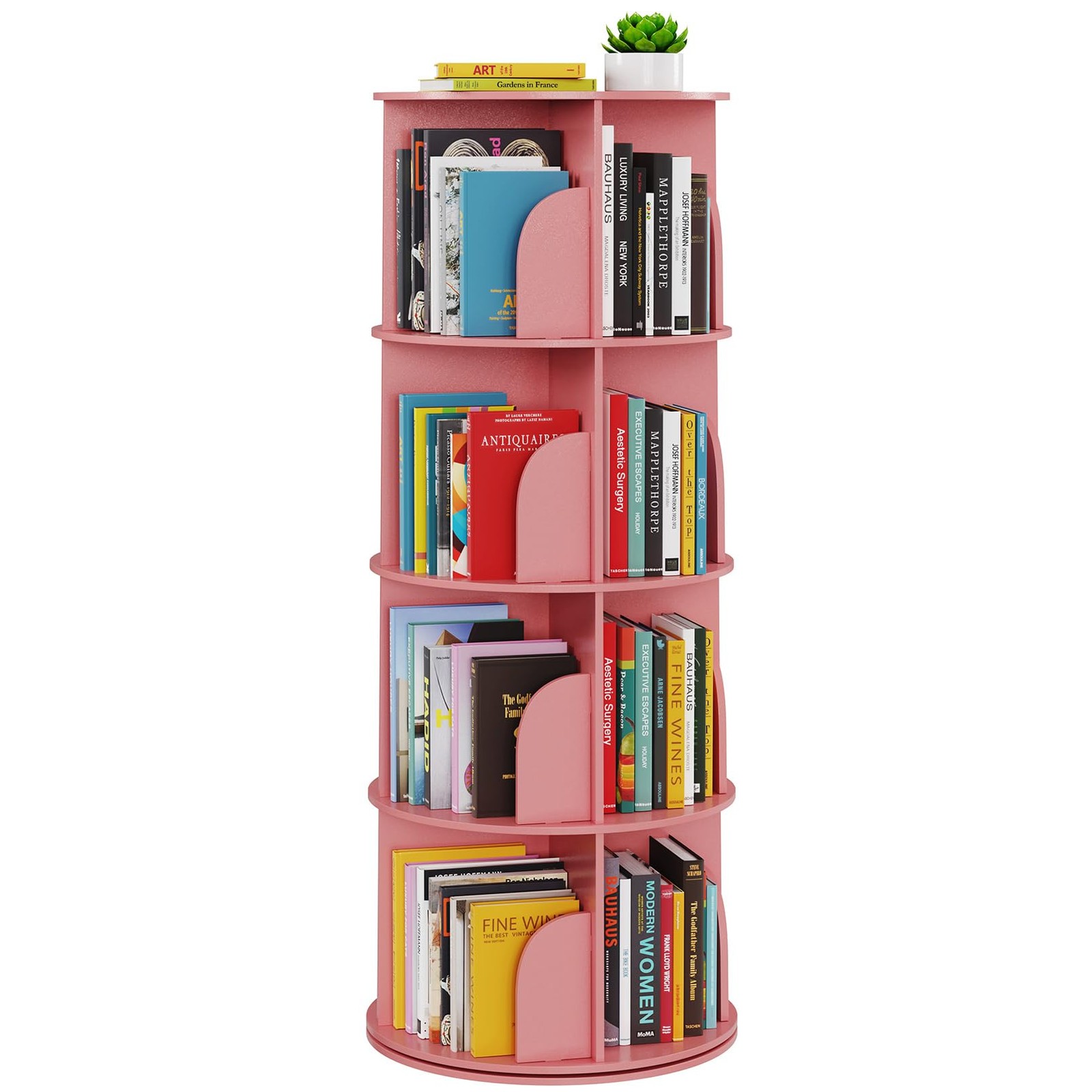 SpaceAid 4 Tier Rotating Bookshelf Tower, Spinning Bookcase Lazy Susan, Revolvi SpaceAid 4 Tier Rotating Bookshelf Tower, Spinning Bookcase Lazy Susan, Revolvi