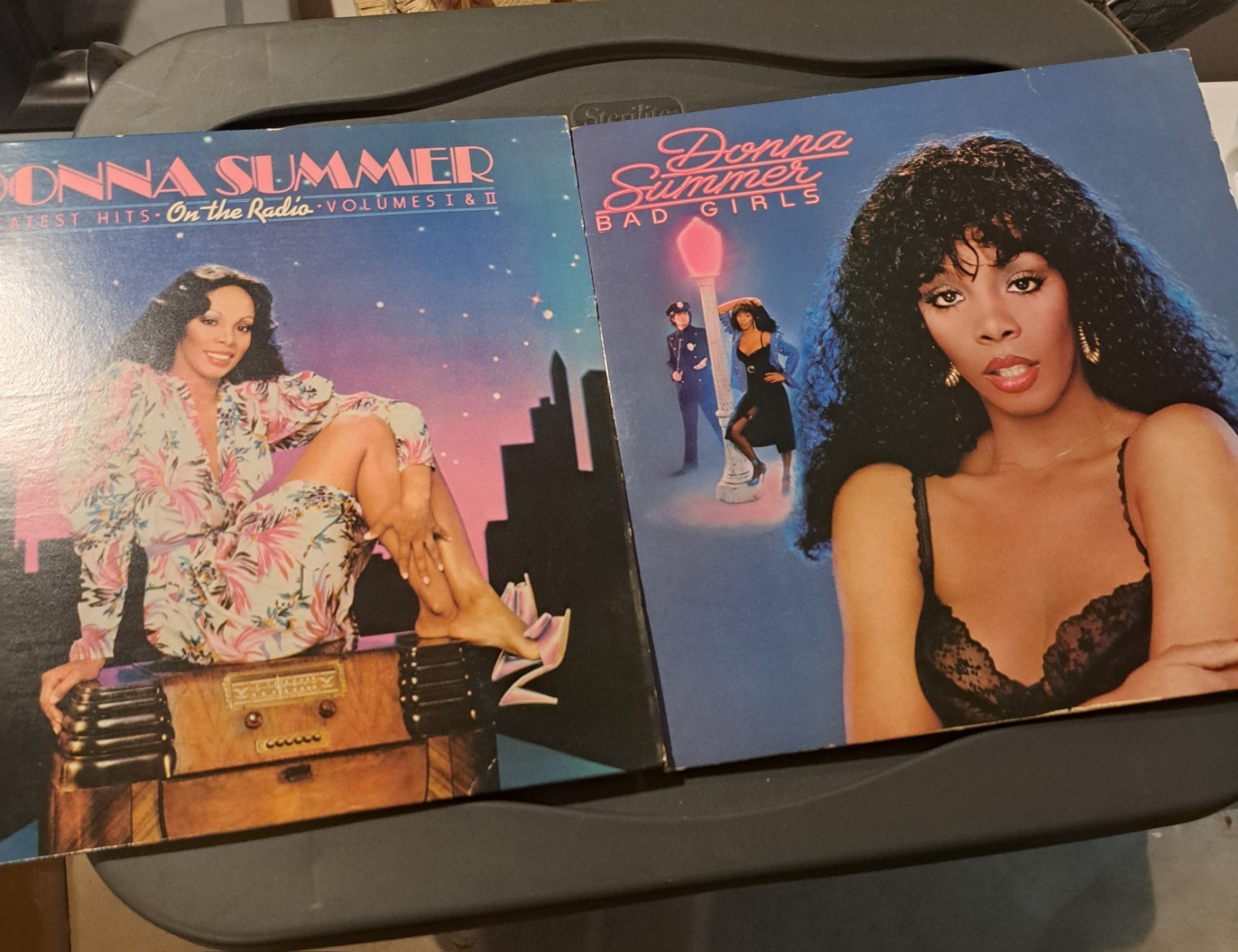 Vintage Lot Of 2 Donna Summer Double Vinyl Records With Promotional Poster Vintage Lot Of 2 Donna Summer Double Vinyl Records With Promotional Poster