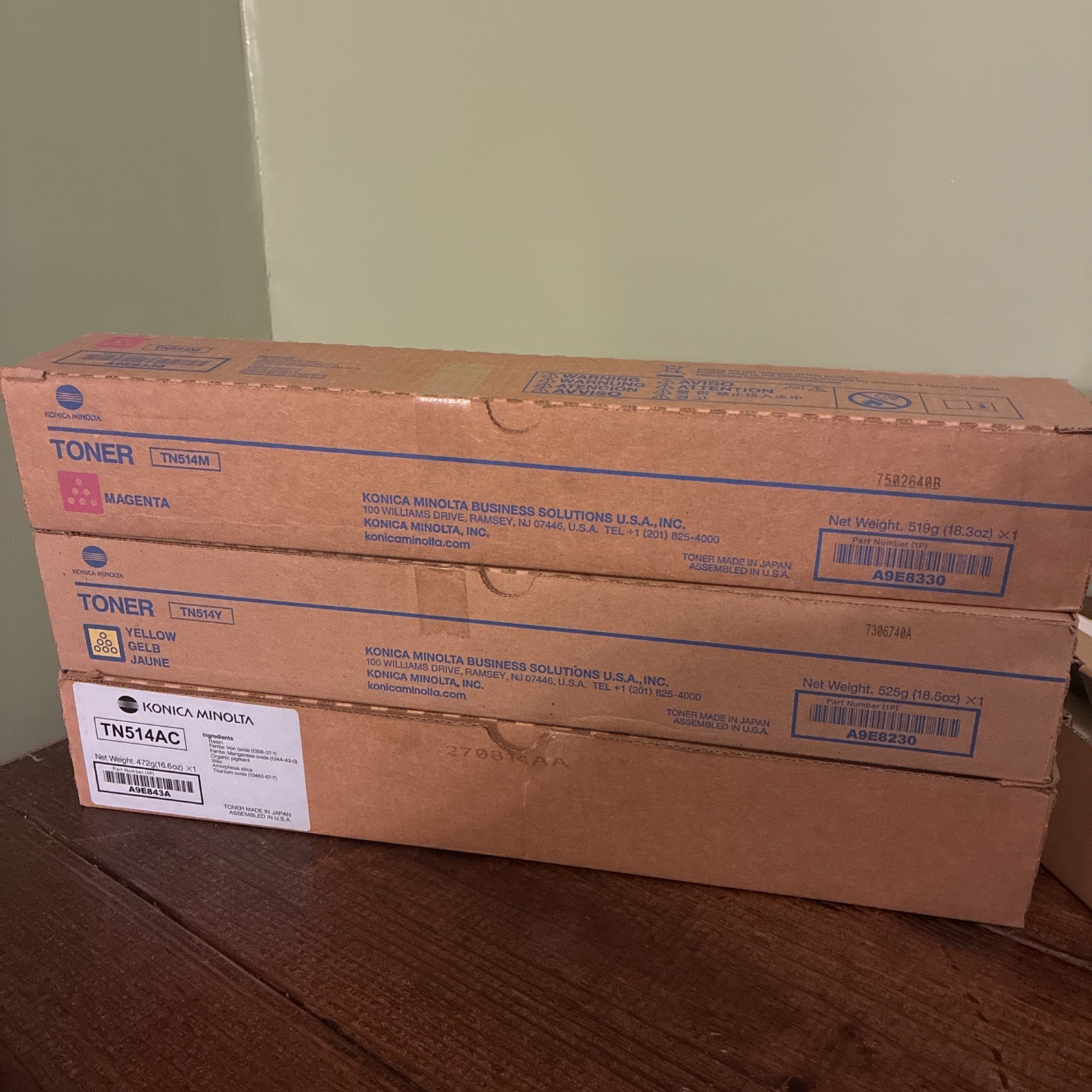 Konica Minolta TN514AC TN514M TN514Y Toner Bizhub Lot Konica Minolta TN514AC TN514M TN514Y Toner Bizhub Lot