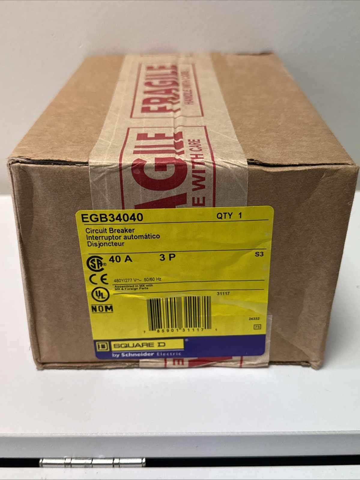 Square D EGB34040 Circuit Breaker 40 Amp 3 Pole 480Y/277V