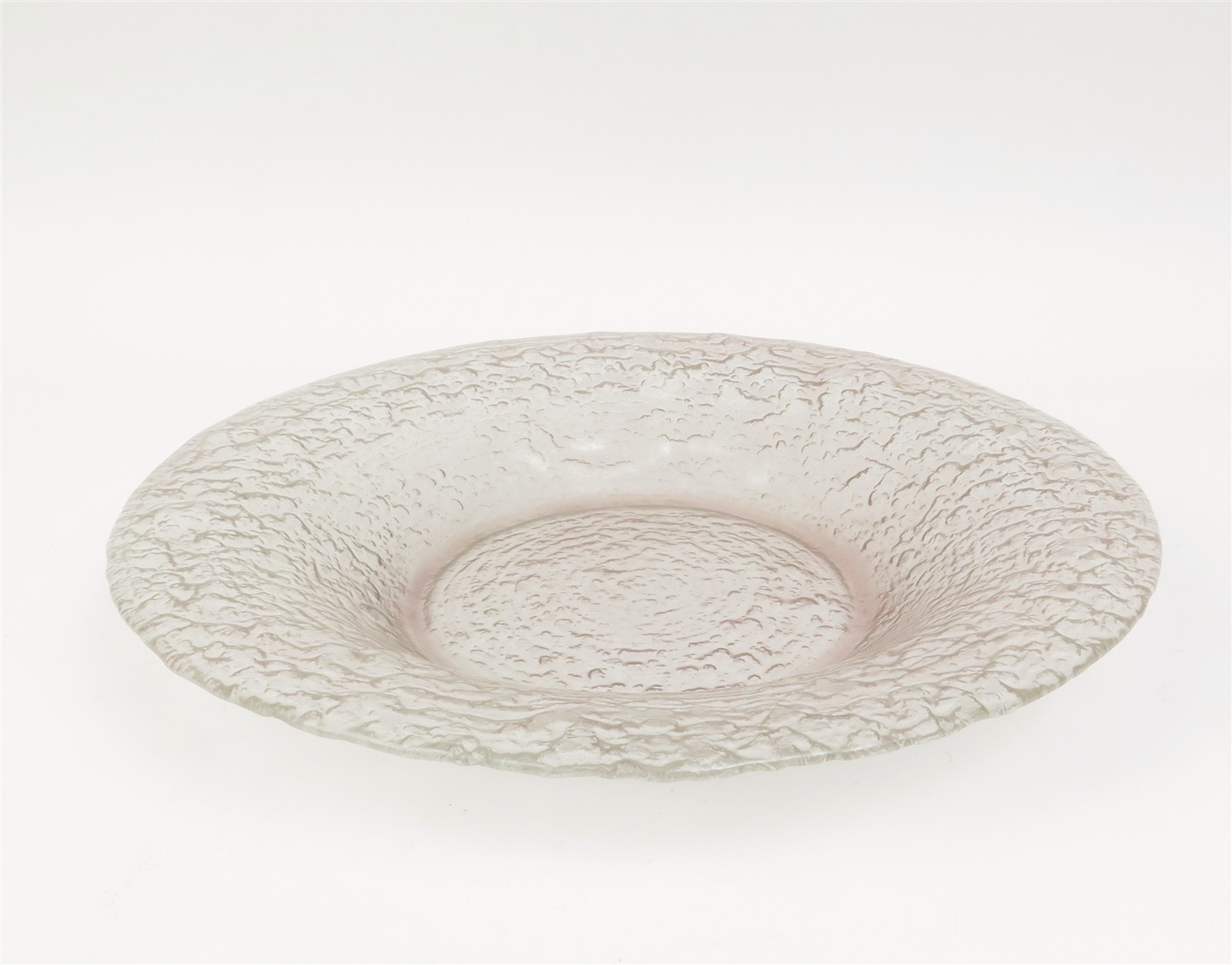 Massive Signed 1950s Ceramic Artist Glen Lukens Cast Glass Charger 18 Massive Signed 1950s Ceramic Artist Glen Lukens Cast Glass Charger 18