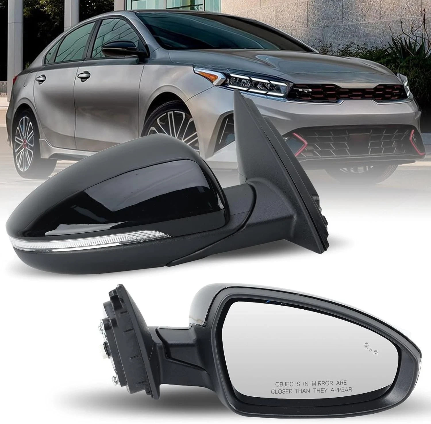 Right Passenger Side Mirror Fits 2019 2020 2021 2022 2023 KIA Forte Mirrors with