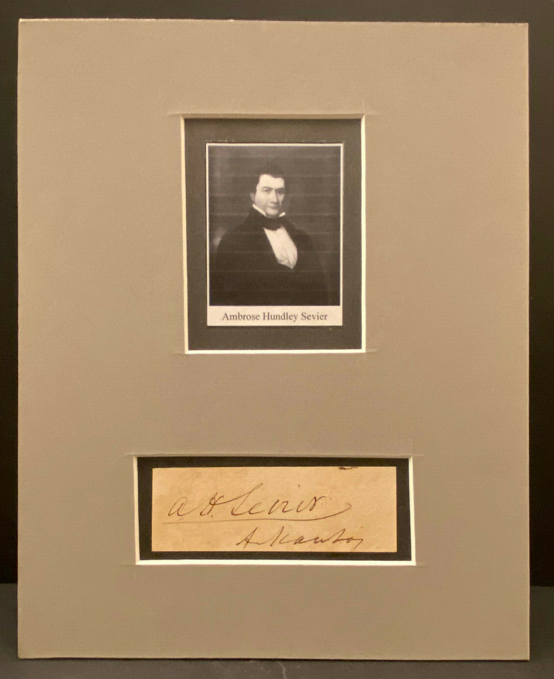 MATTED Ambrose Hundley Sevier AUTOGRAPH Father of Arkansas Statehood D1848 AUTO MATTED Ambrose Hundley Sevier AUTOGRAPH Father of Arkansas Statehood D1848 AUTO