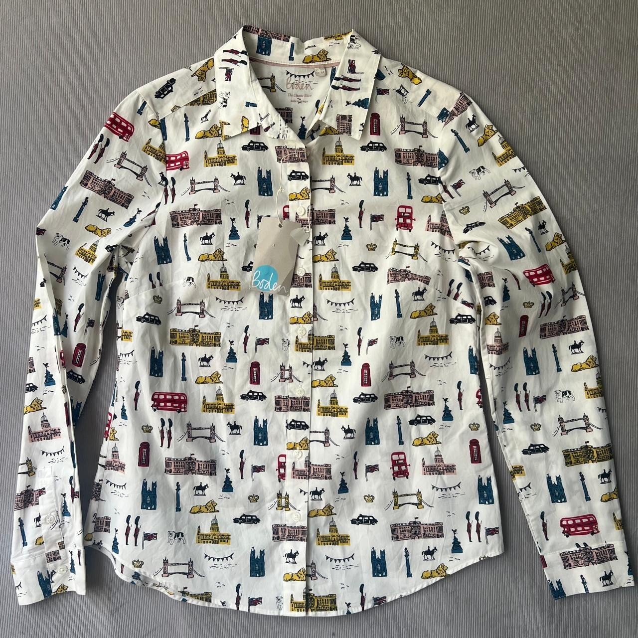 Boden The Classic Shirt Women US 6R UK 10R London British Landmarks Cotton NWT