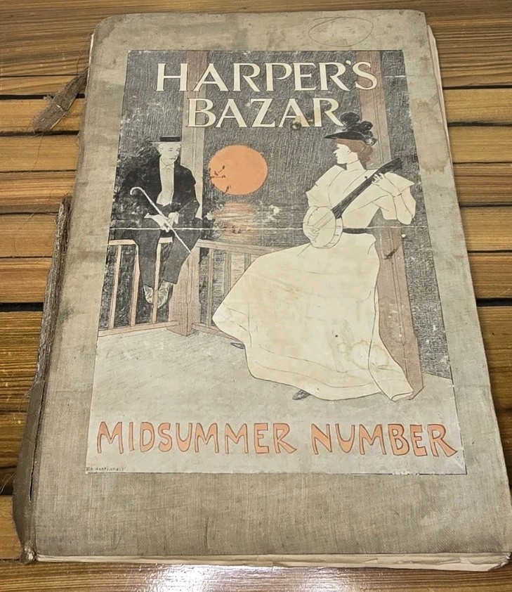 1894 Harper\'s Bazar Bound Volume April-July Edward Penfield Midsummer Number Art