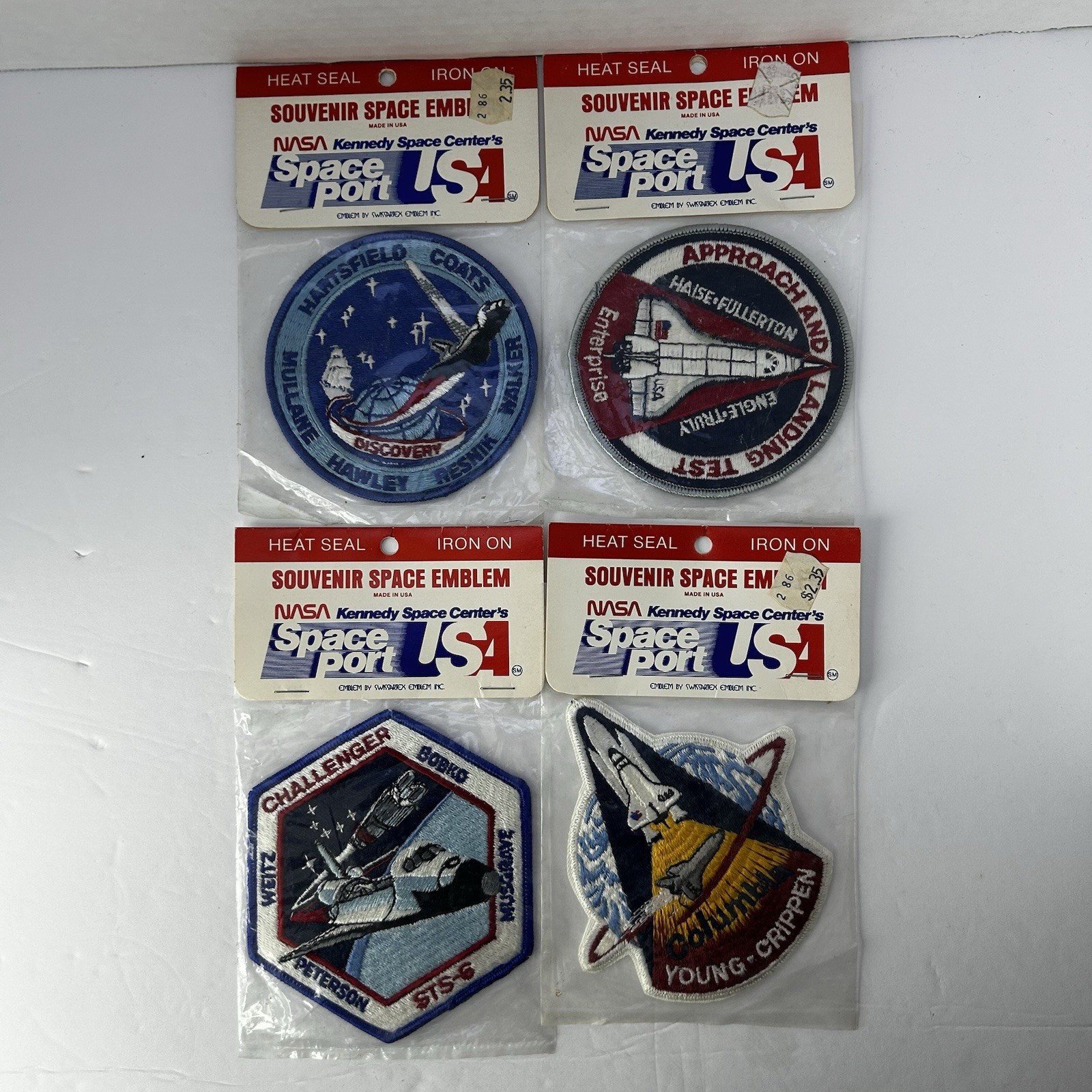Vtg NASA Kennedy Space Ctr Souvenir Space Emblem  “IRON ON”  Patch LOT OF 4 NEW