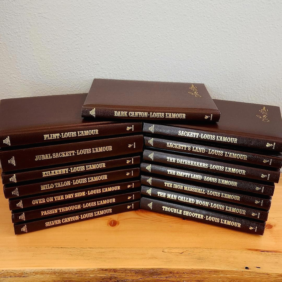 Louis L\'Amour Leatherette Collection Lot of 15 Books - Sacketts Bantam Hardcover