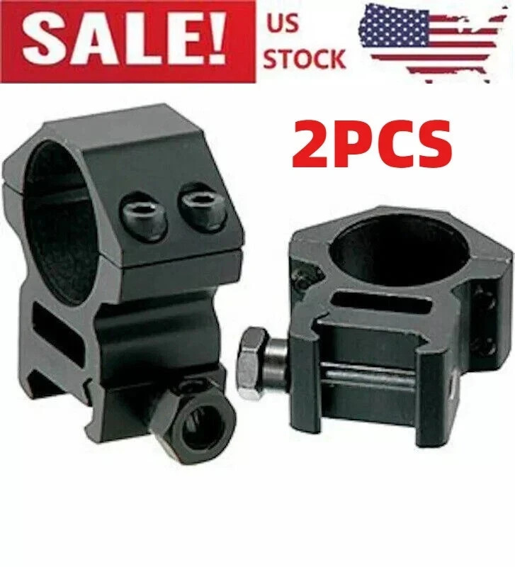 2 Pack 1\'\' inch Middle Profile Scope Rings for Picatinny Weaver Mount Heavy Duty
