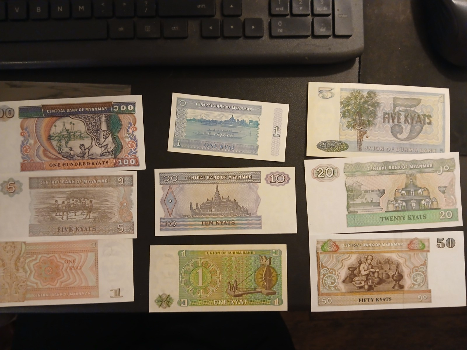 Myanmar Burma Banknote Set 1-1000 Kyats 9 Different Notes World Currency UNC