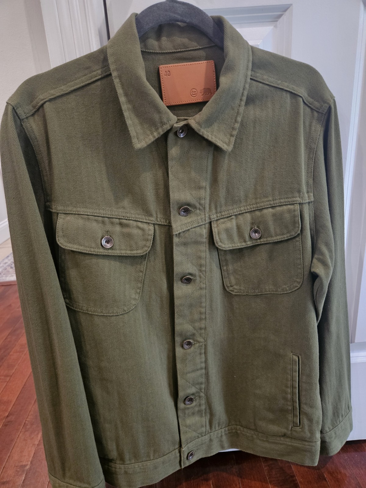Taylor Stitch - The Long Haul Jacket - Washed Olive Herringbone - Size 40 Medium Taylor Stitch - The Long Haul Jacket - Washed Olive Herringbone - Size 40 Medium
