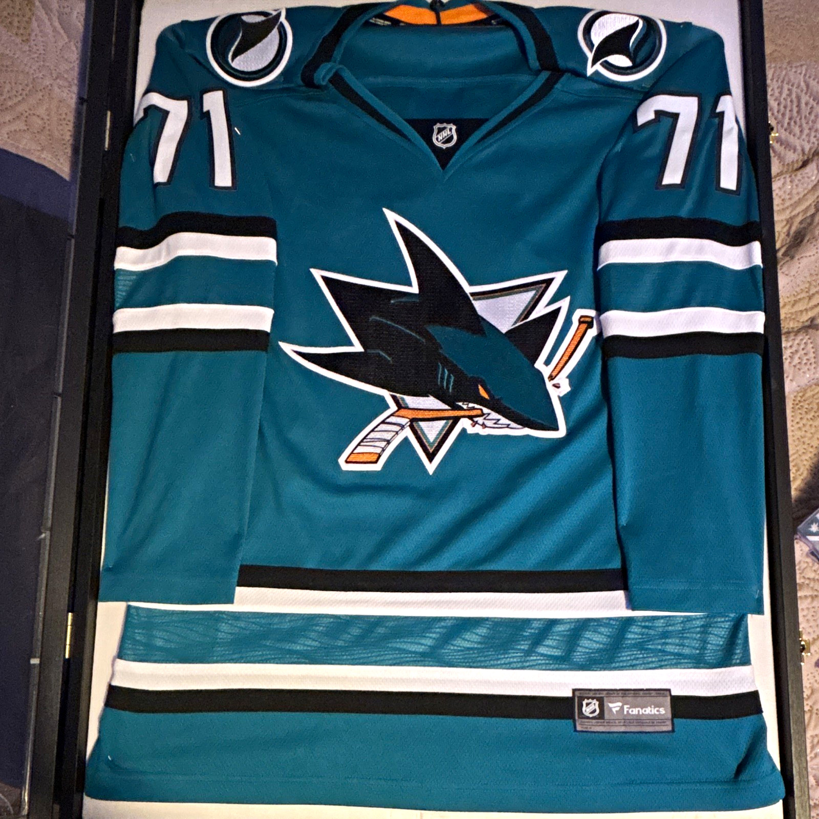 Fanatics San Jose Sharks NHL Hockey Jersey #71 Macklin Celebrini Fanatics San Jose Sharks NHL Hockey Jersey #71 Macklin Celebrini
