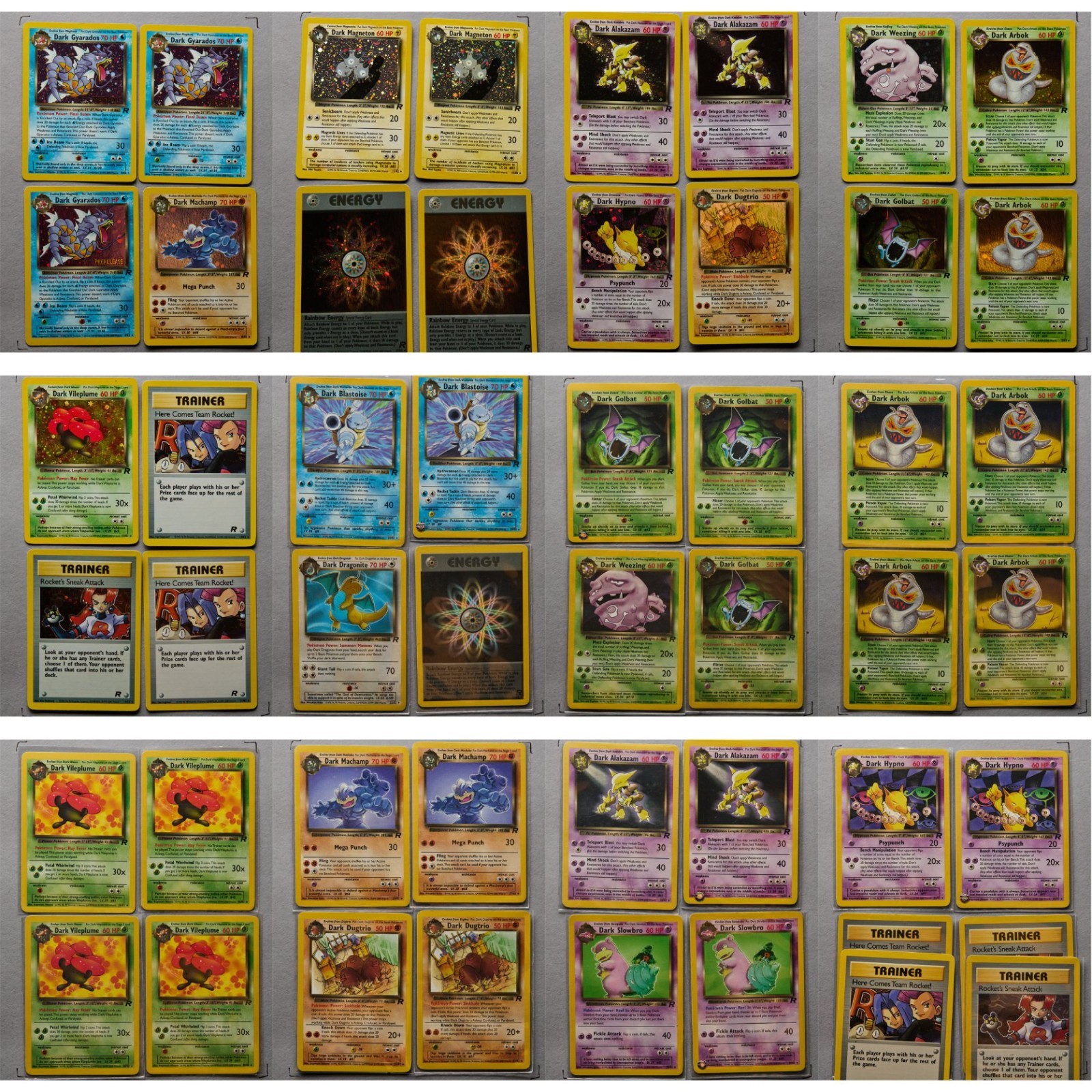Pokemon Team Rocket 50 Card Holo Rare Lot - 3x PRERELEASE Dark Gyarados Vintage 
