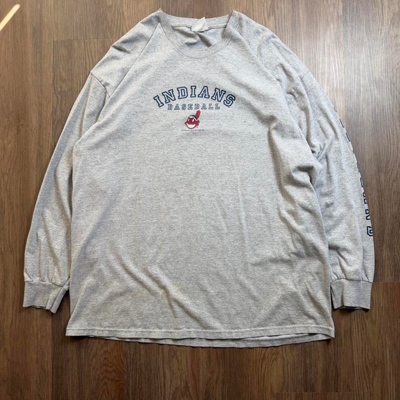 Vintage Lee Sport Cleveland Indians MLB Baseball Grey Long Sleeve Shirt Mens 2XL Vintage Lee Sport Cleveland Indians MLB Baseball Grey Long Sleeve Shirt Mens 2XL