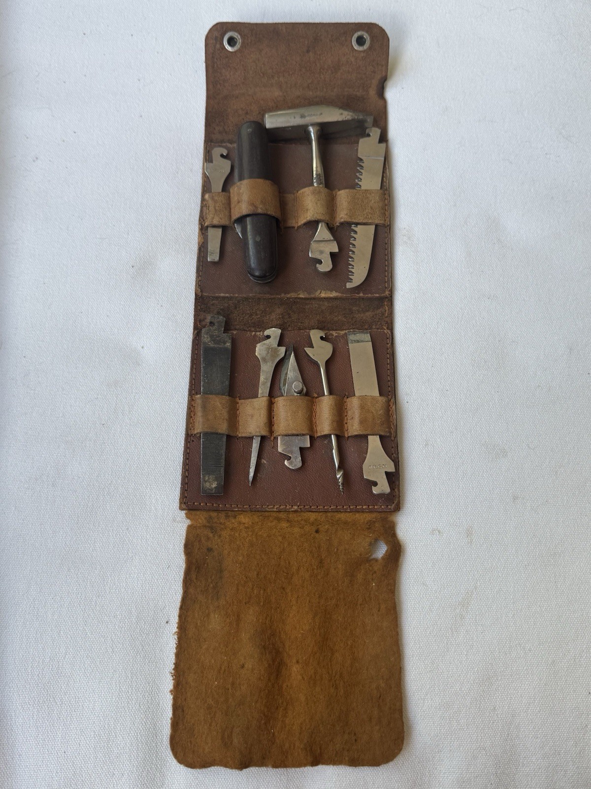 Antique Early 20th Century D.R.G.M. German Traveling Portable Tool Kit & Pouch Antique Early 20th Century D.R.G.M. German Traveling Portable Tool Kit & Pouch