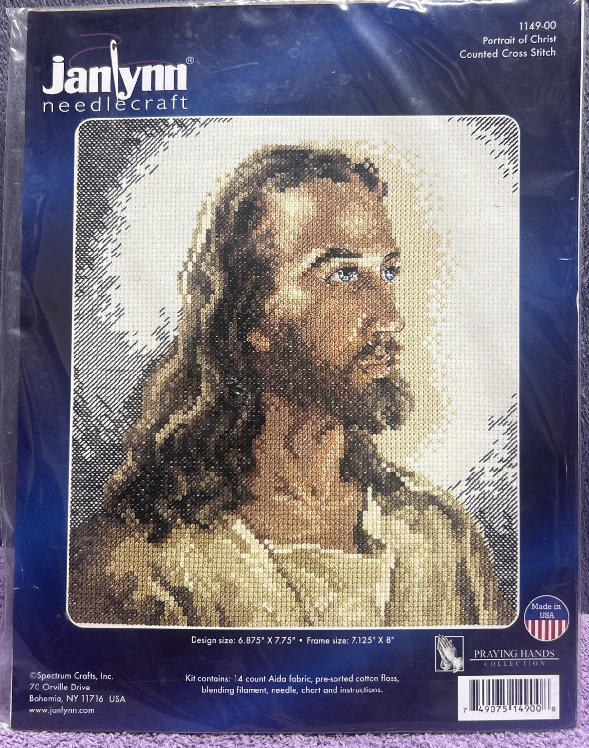 Janlynn Needlecraft PORTRAIT OF CHRIST Counted Cross Stitch 114900 7-1/8x8 NEW Janlynn Needlecraft PORTRAIT OF CHRIST Counted Cross Stitch 114900 7-1/8x8 NEW