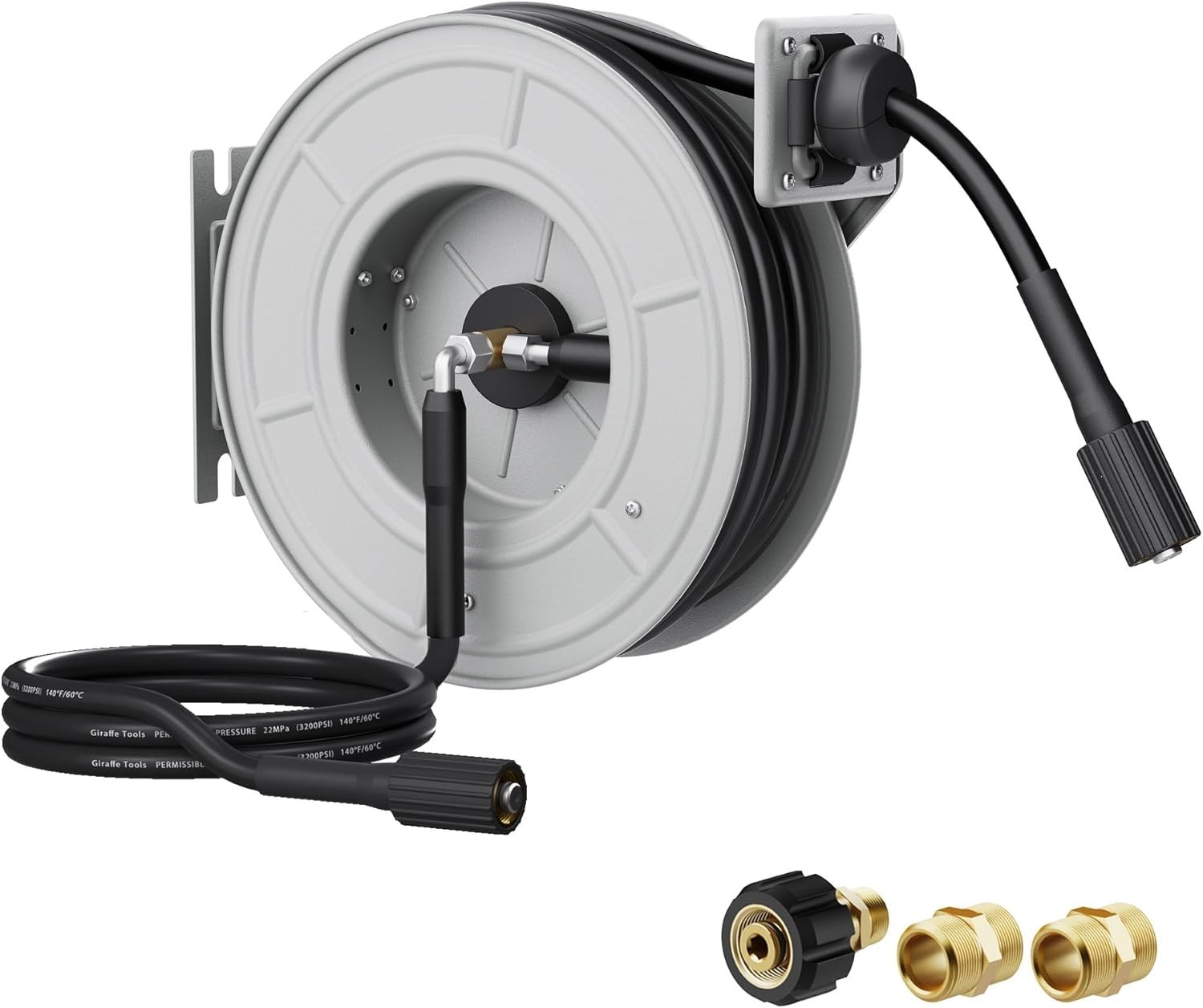 Giraffe Tools Retractable Power Pressure Washer Hose Reel 1/4\