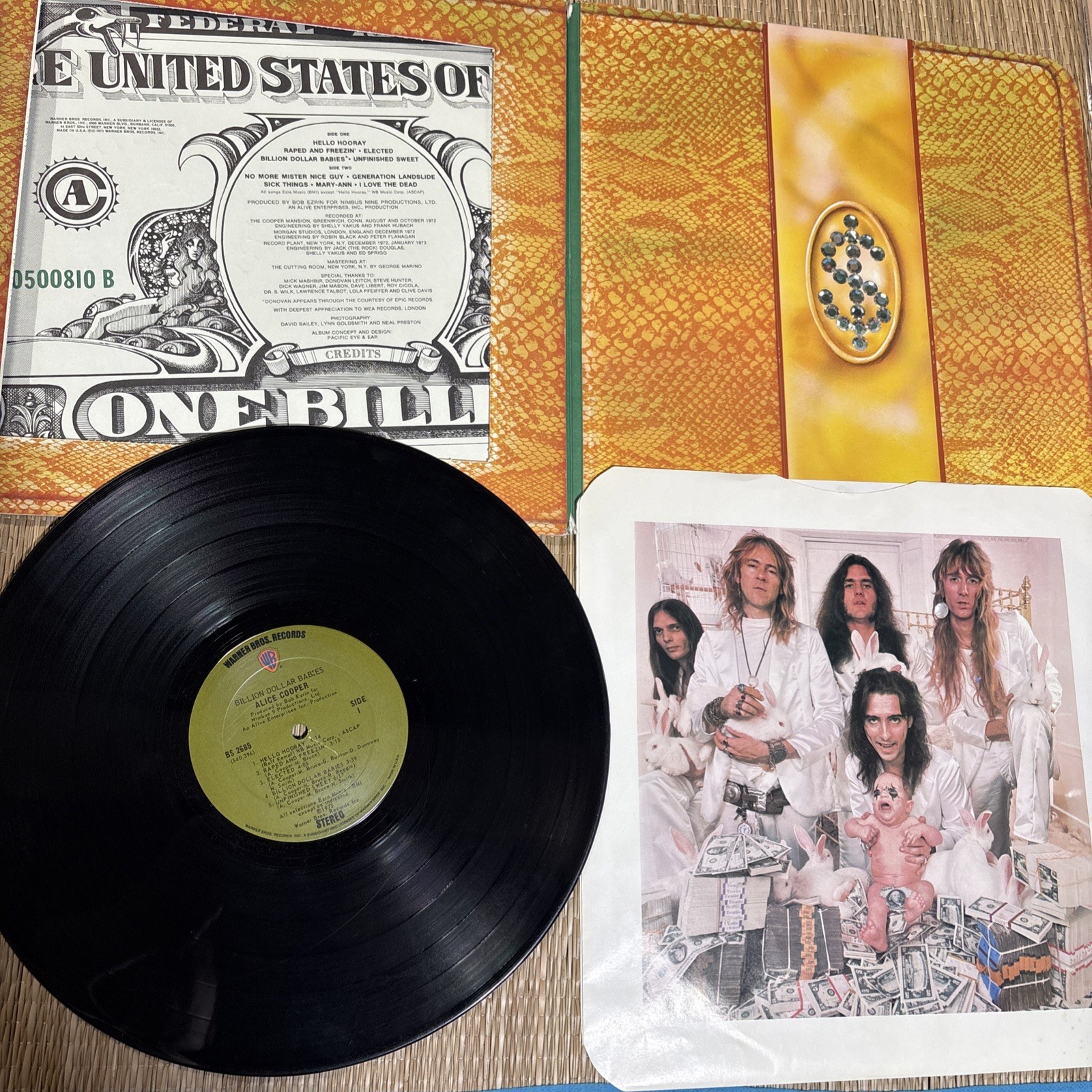 Alice Cooper Billion Dollar Babies Vinyl LP Warner Bros Records BS 2685 1973 1st
