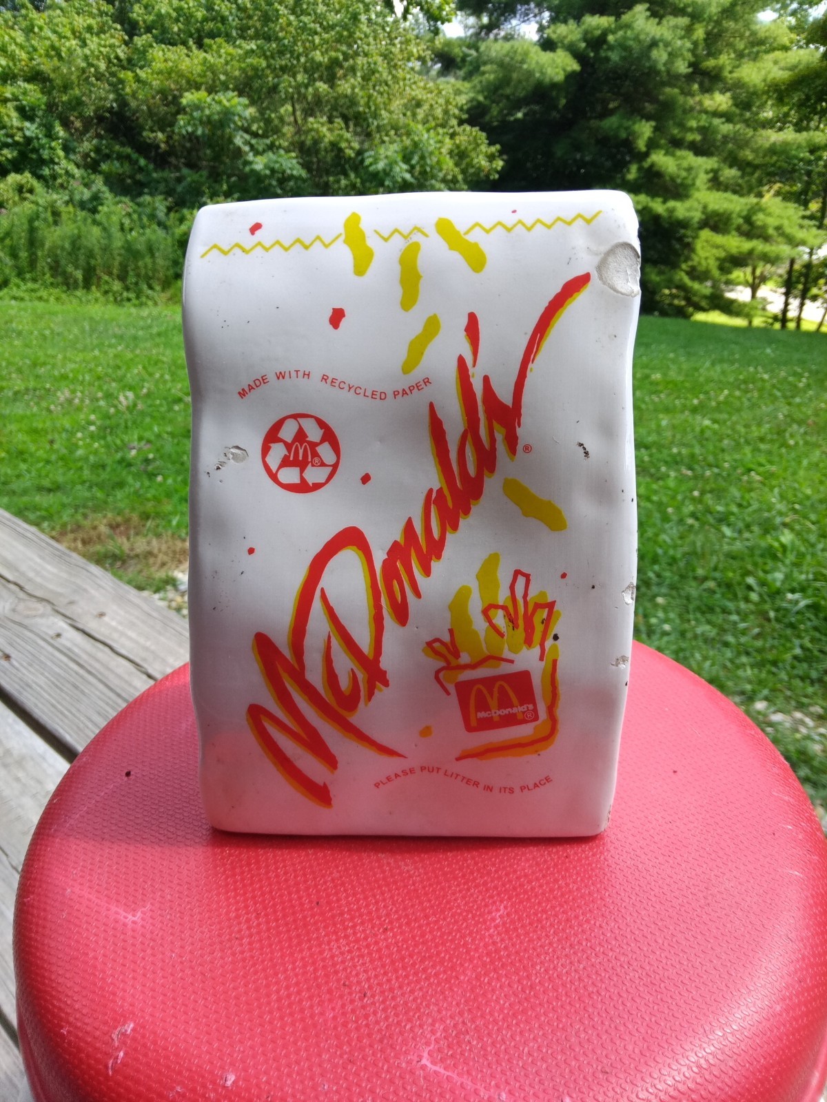 Vintage McDonald’s Ceramic Collectible Paper Bag Coin Bank Vintage McDonald’s Ceramic Collectible Paper Bag Coin Bank