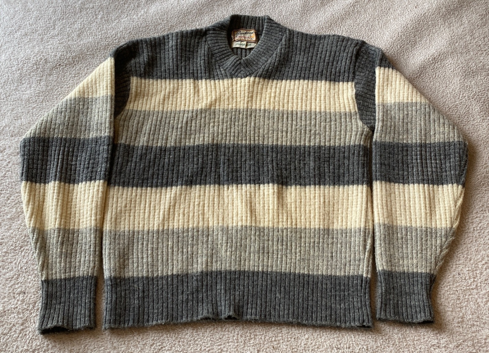 VTG Brentwood Mirapaca Wool Scotch Mist Sweater Men\'s L 50s 60s RARE Great Shape