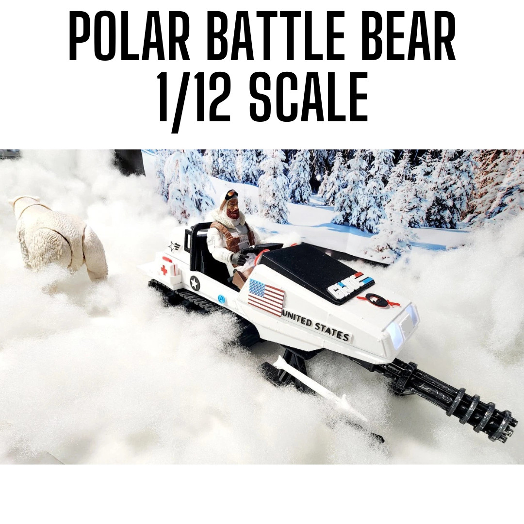 Polar Battle Bear Snowmobile, Fits G.i Joe Classified 1:12 Scale
