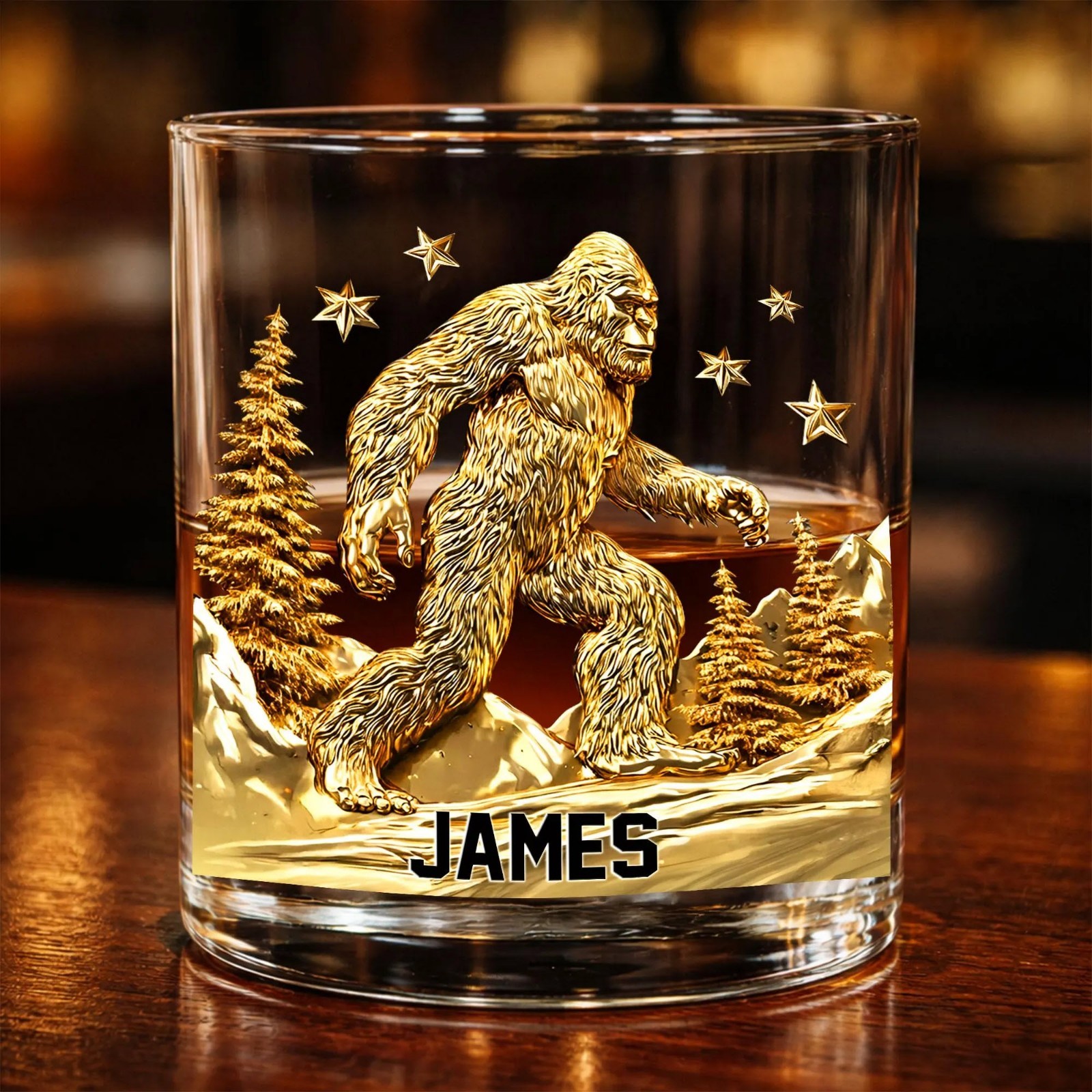 Personalized Bigfoot Whiskey Decanter Set with Glass Father’s Day Gift for Dad