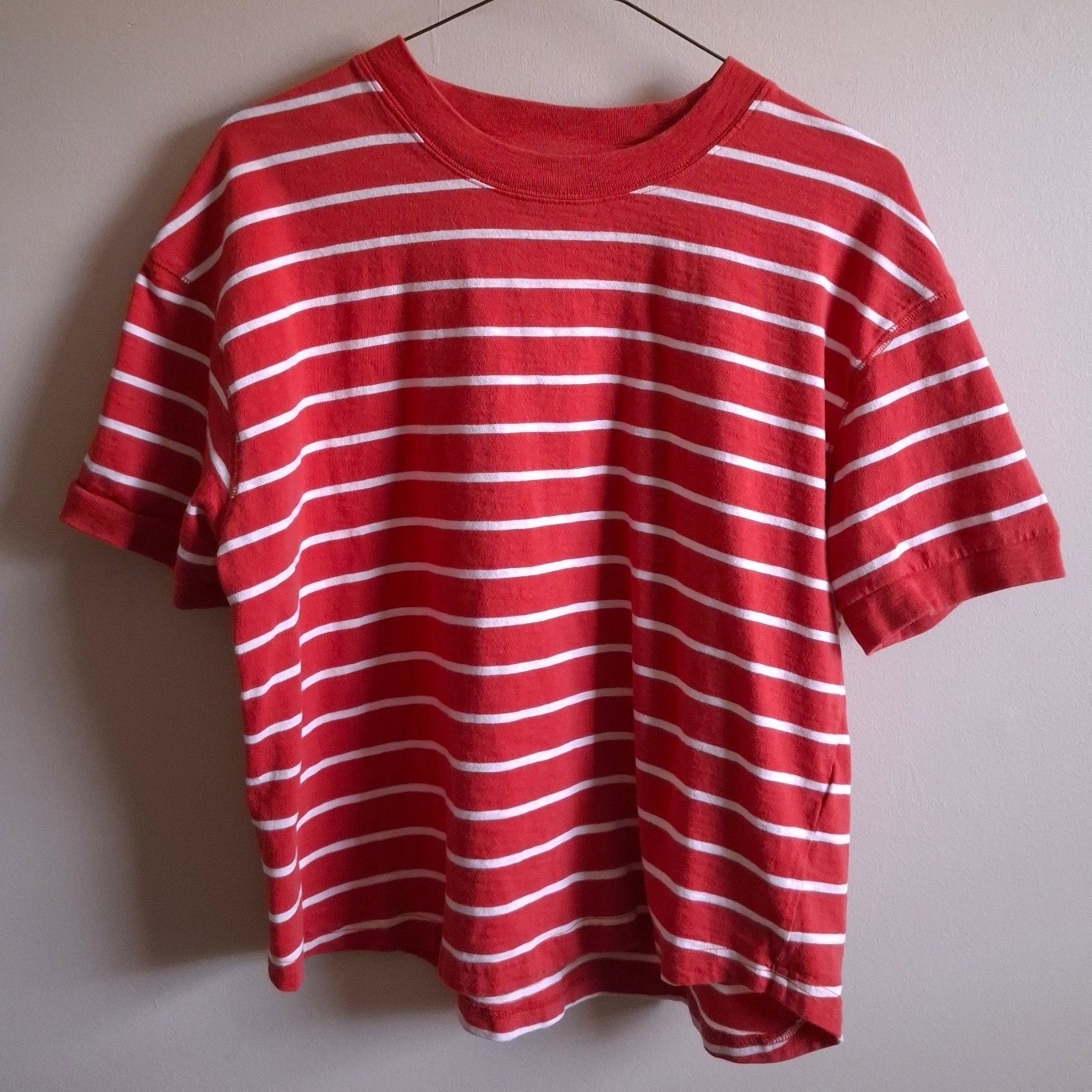 Madewell Indie Grunge Blokecore Boxy Tee Crop Crew Orange White Striped Sz L Madewell Indie Grunge Blokecore Boxy Tee Crop Crew Orange White Striped Sz L