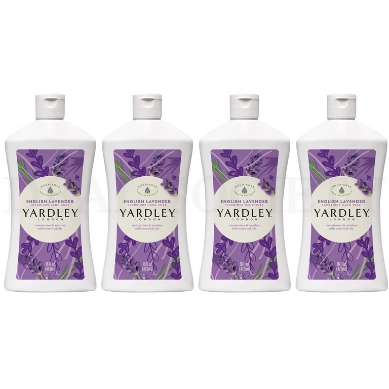 Yardley London English Lavender Liquid Hand Soap Refill 16oz Lot of 4