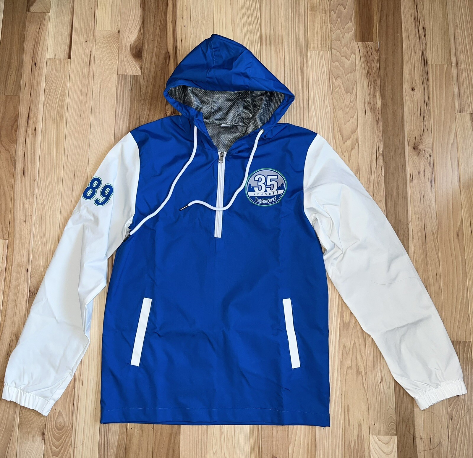 Minnesota Timberwolves 35th Season Windbreaker Jacket 1989 NBA Size M *SALE*