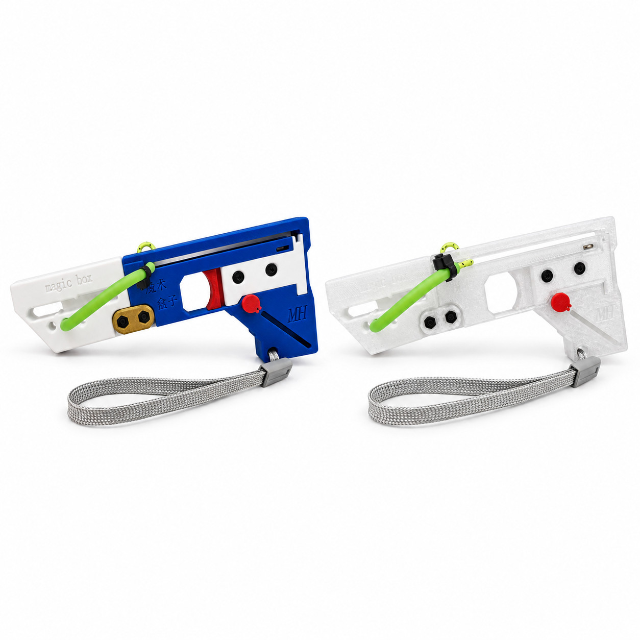 2PACK FoldShot Blue and White & Clear Folding Slingshot Pocket Catapult Portable 2PACK FoldShot Blue and White & Clear Folding Slingshot Pocket Catapult Portable