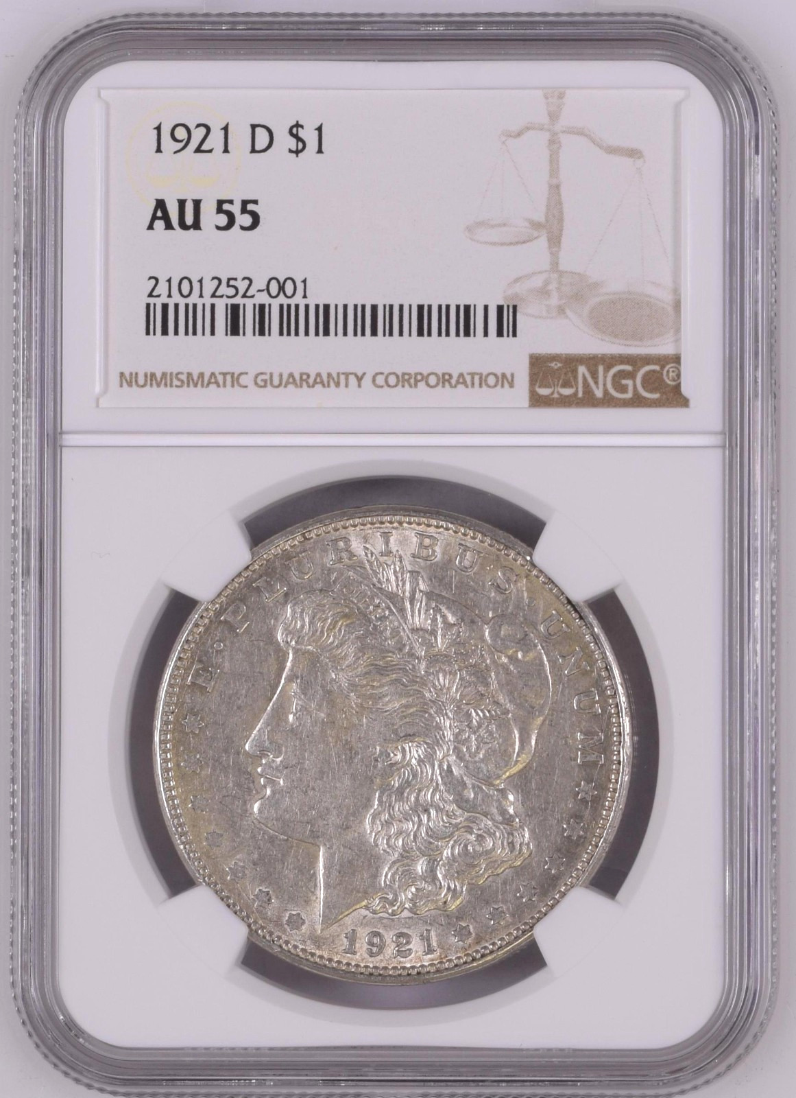 1921-D MORGAN DOLLAR ~ NICE CHOICE ABOUT UNCIRCULATED NGC AU55 1921-D MORGAN DOLLAR ~ NICE CHOICE ABOUT UNCIRCULATED NGC AU55