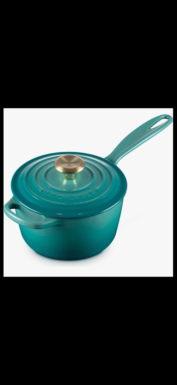 ~Le Creuset*New*2.25Qt*Signature*SaucePan*Enameled Cast Iron*Riviera*Color*
