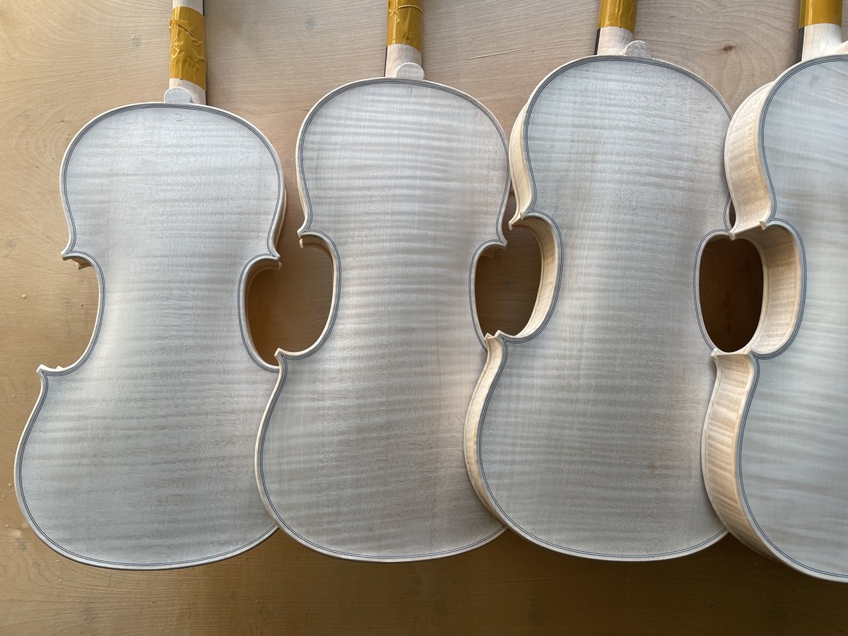 1pcs Unfinished Violin 4/4 Ful Size Flame Maple Back Spruce Top Violin Handmade 1pcs Unfinished Violin 4/4 Ful Size Flame Maple Back Spruce Top Violin Handmade