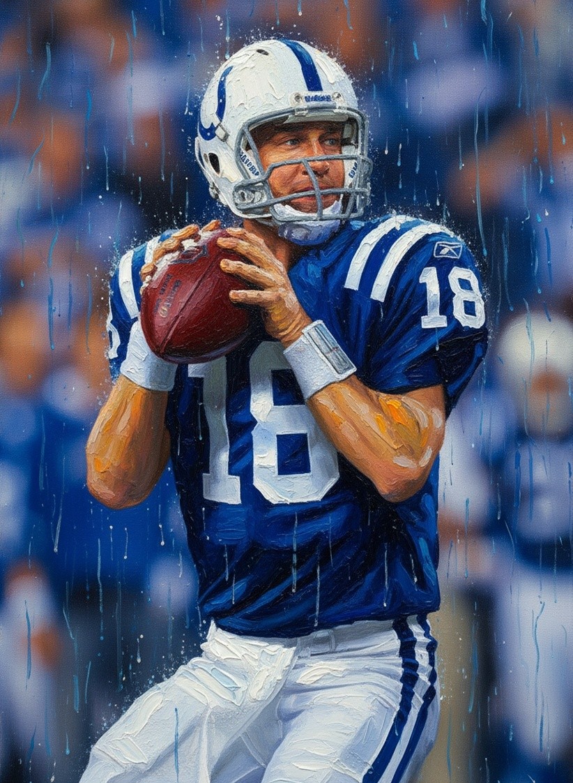 Peyton Manning Colts Art Card Print PZ Signed /30 Peyton Manning Colts Art Card Print PZ Signed /30