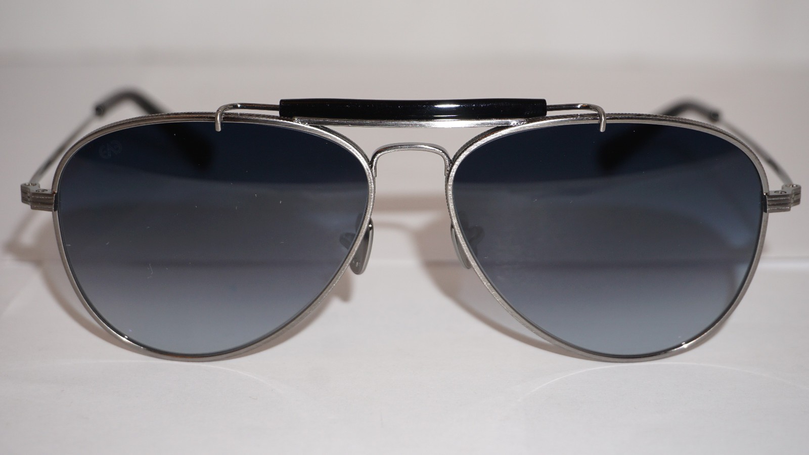 EYEVAN New Sunglasses ASTRO Aviator Silver Black Blue 57 14 145 EYEVAN New Sunglasses ASTRO Aviator Silver Black Blue 57 14 145