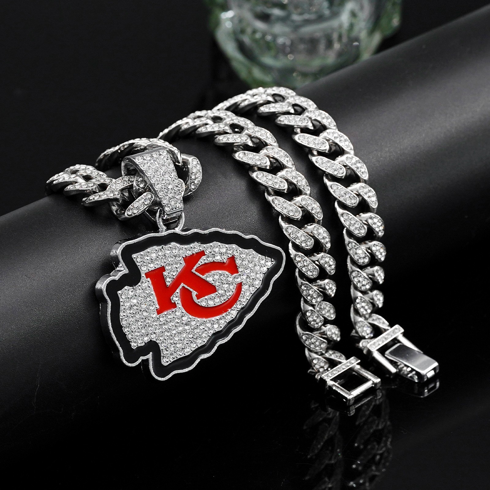 Kansas City Chiefs GEM NECKLACE Gold/Silver Bling Hip Hop Pendant & 20\