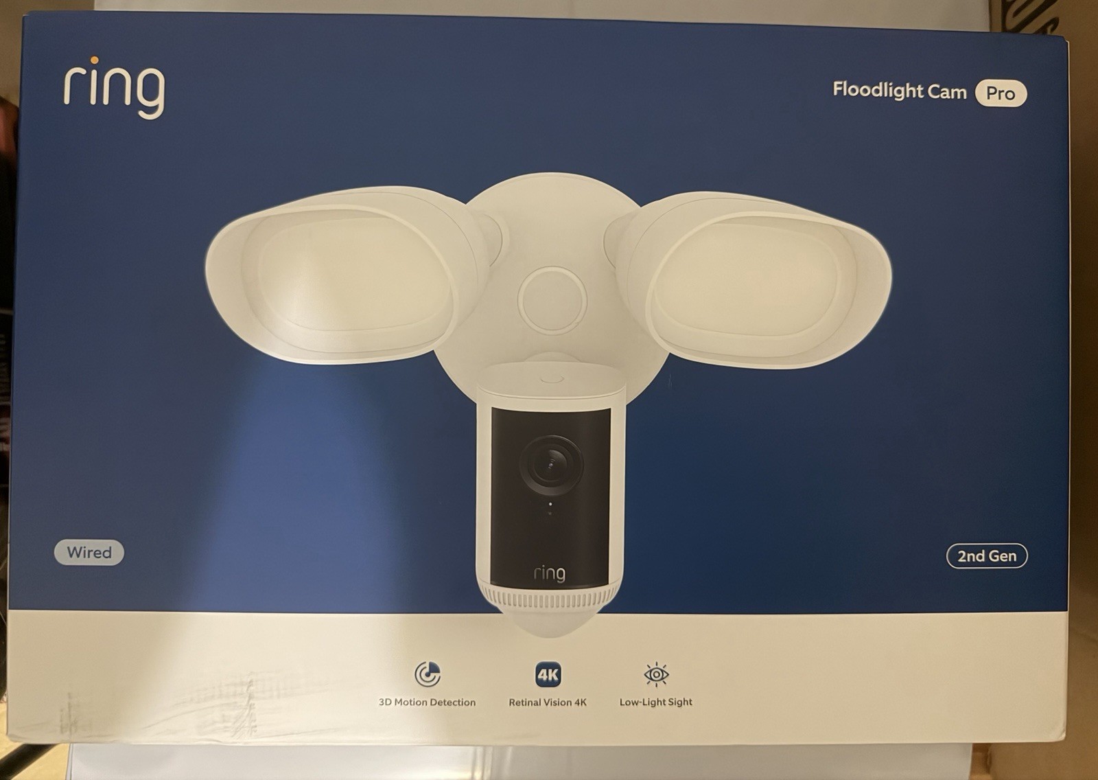 Ring Floodlight Cam Pro 4K (Newest Model) Wired | 2nd gen | Sealed | White Ring Floodlight Cam Pro 4K (Newest Model) Wired | 2nd gen | Sealed | White