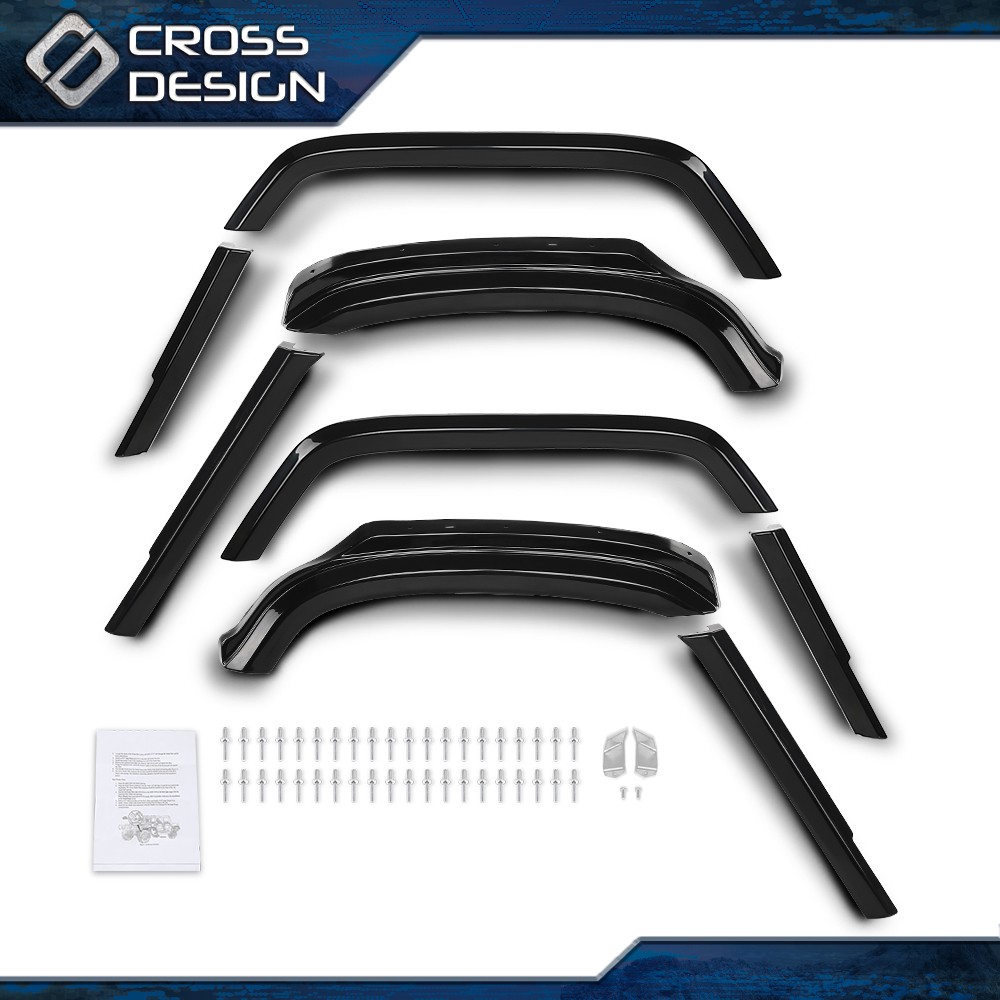 8Pcs Fender Flares overfender W/ hardware Fit For Hummer H1 / Humvee / HMMWV