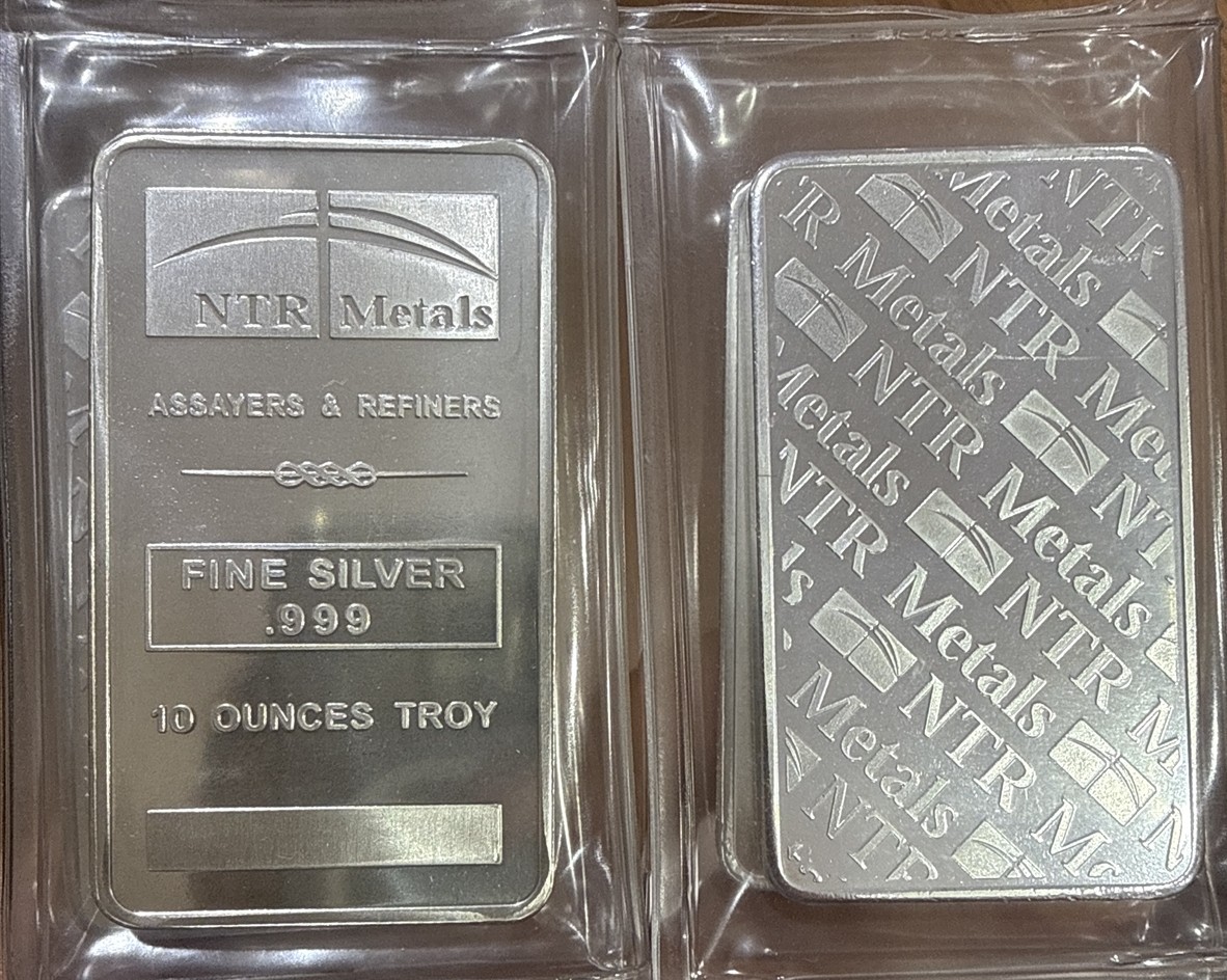 10 oz Silver Bullion Bar .999 Fine Silver - NTR Sealed